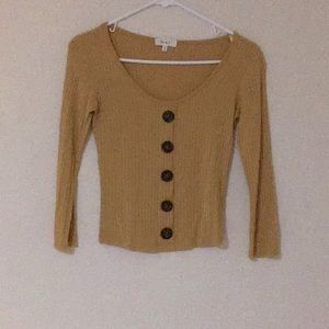 Light mustard yellow long sleeve top